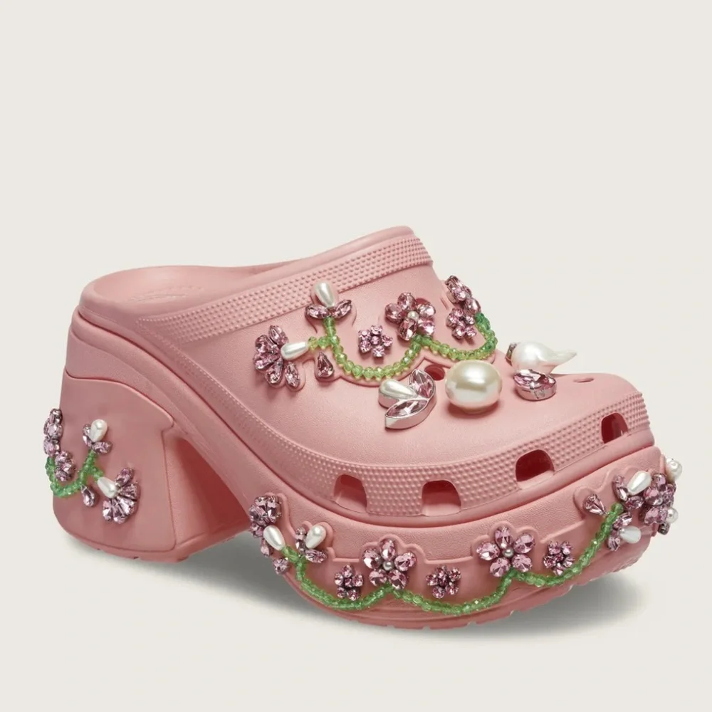 Simone Rocha Pink Embellished Mules - Picture 2 of 4